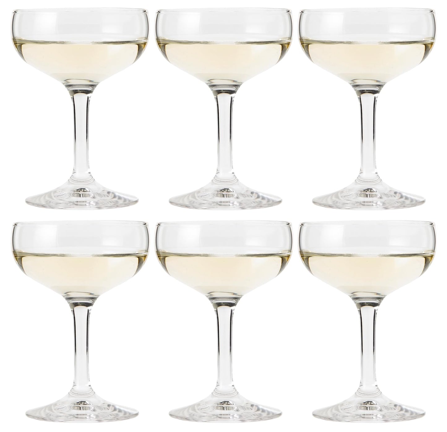 Toyo Sasaki Glass 32834HS Champagne Glass, 5.1 fl oz (150 ml), Lara, Made in Japan, Dishwasher Safe, Shatter-Resistant, Set of 6