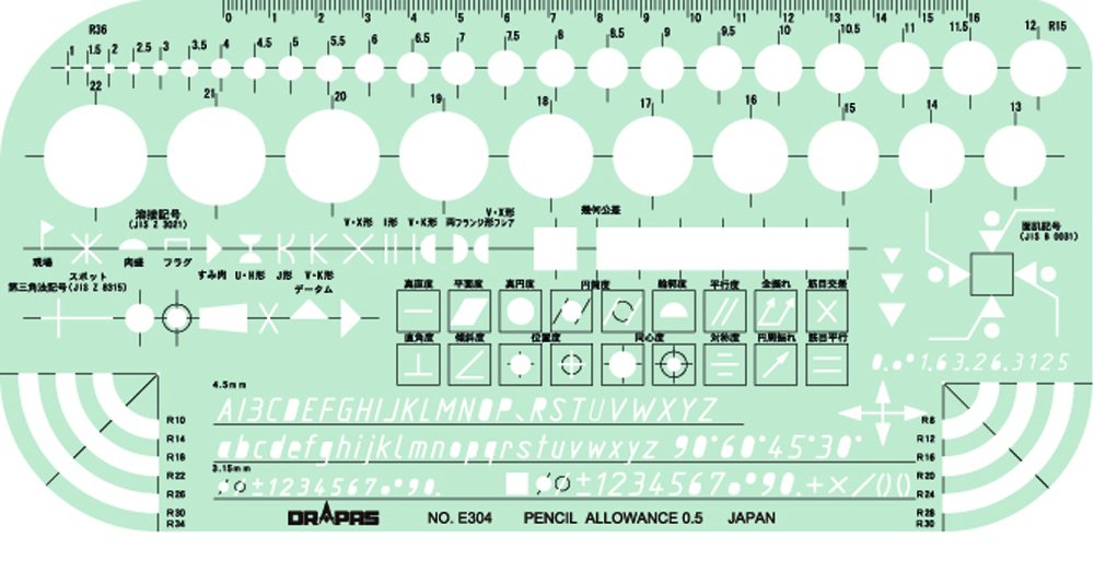 DraPaz Template E304 Mechanical Symbol Ruler 31304