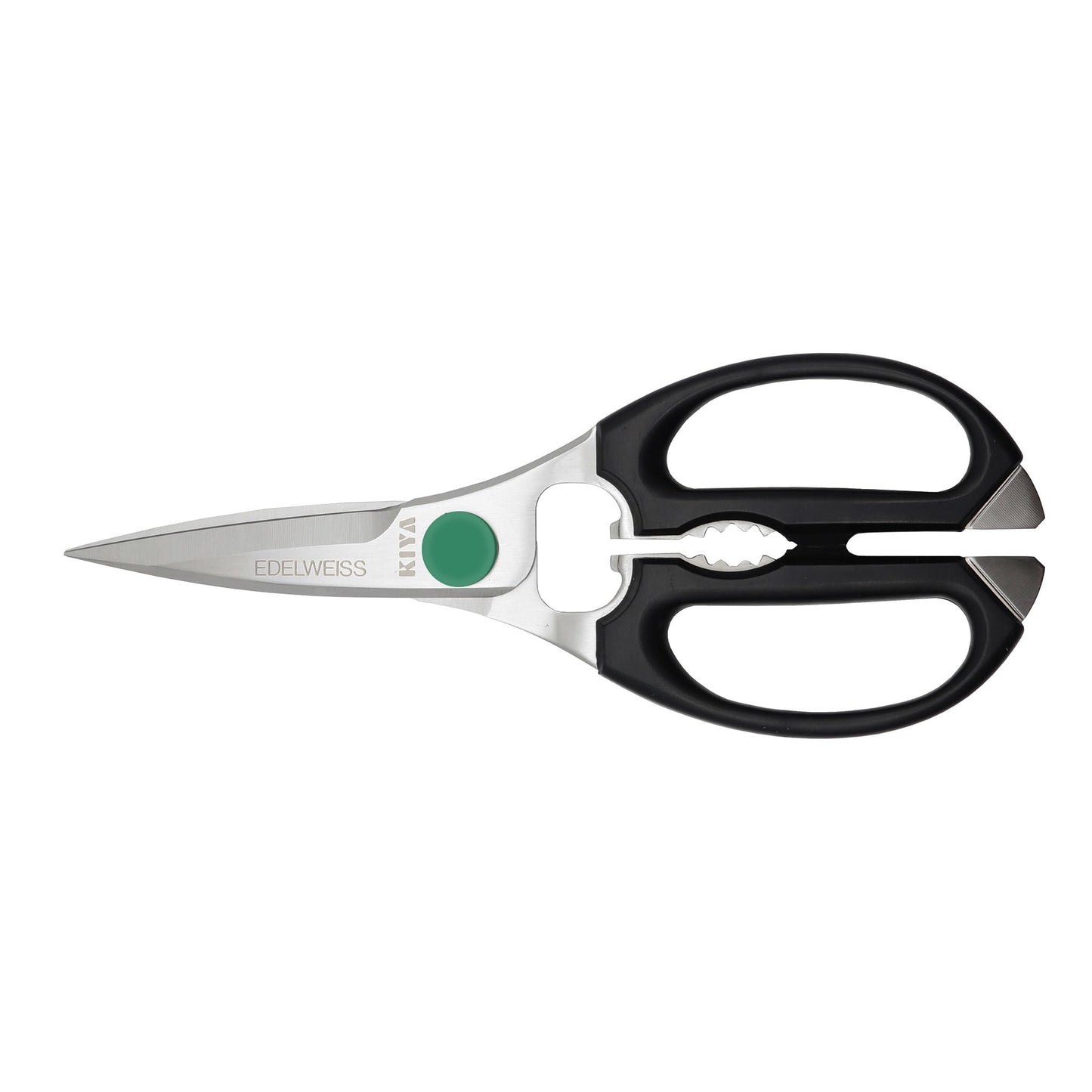 KIYA Edelweiss Cooking Scissors, Kitchen Scissors, Made in Japan, Black