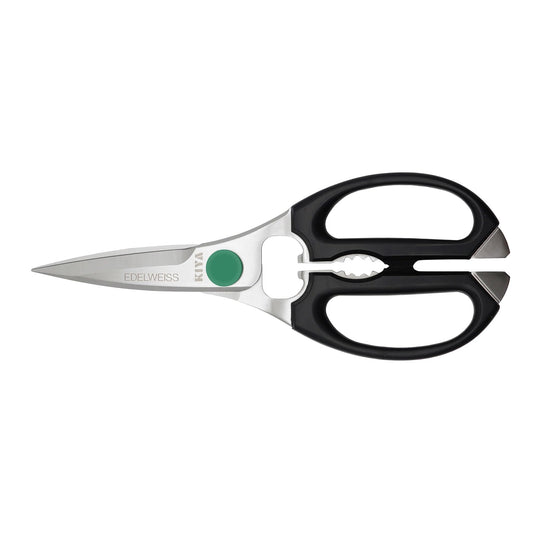 KIYA Edelweiss Cooking Scissors, Kitchen Scissors, Made in Japan, Black