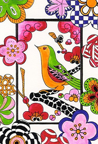 Kuretake KALEIDOLINES COLORING CARD SET [Hanafuda pattern] (Japan Import)