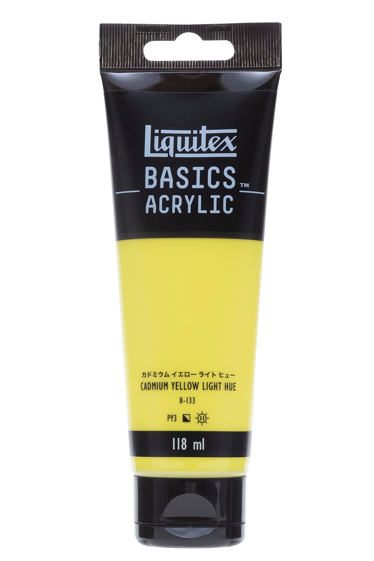 LIQUITEX Acrylic Paint Basics B-133, Cadmium Yellow Light Hue, 4.0 fl oz (118 ml)