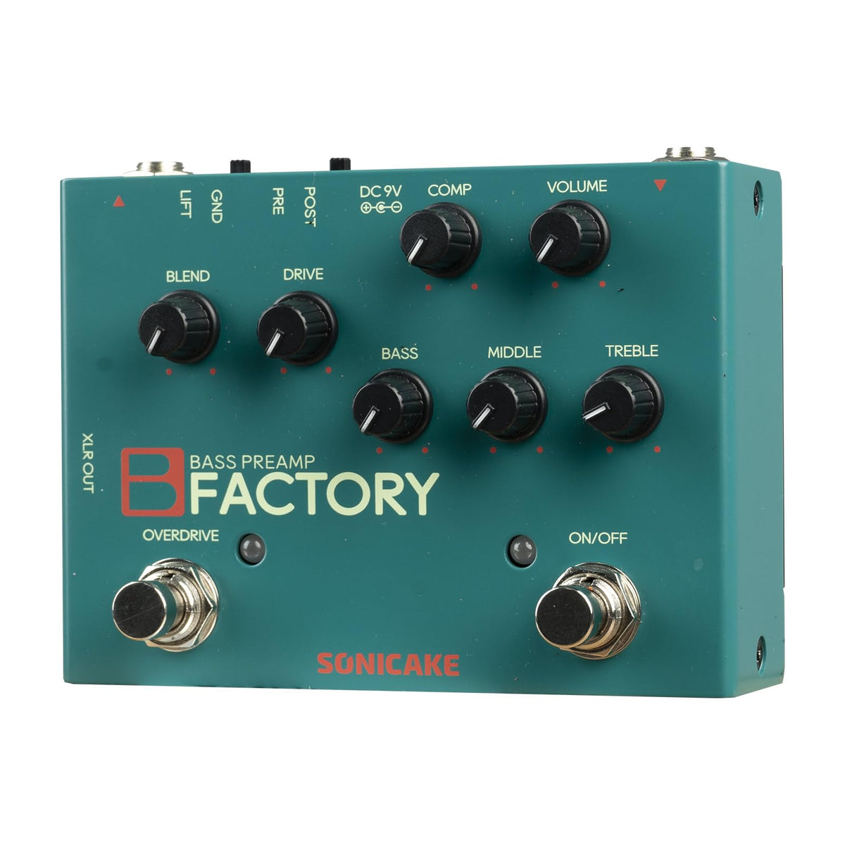 SONICAKE Bass Pedal with Analog Preamp Overdrive Compression - B Factory