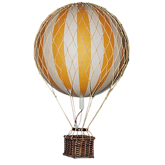 Authentic Models, Floating The Skies Air Balloon, Hanging Home Decor - 5.3 Inch Height, Historic Hot Air Balloon Model for Home Decor, Detailed Vintage Decorations to Hang from Ceiling - True Yellow