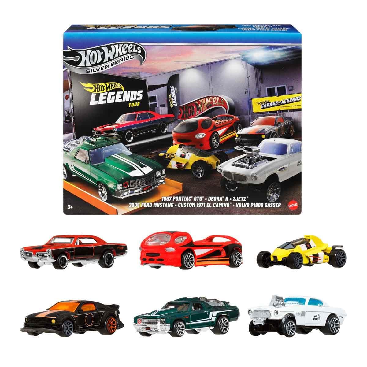 Hot Wheels 1:64 Scale Die-Cast Toy Cars and Trucks Set of 6 HW Legends Vehicles Decoration (Styles May Vary) JBY78
