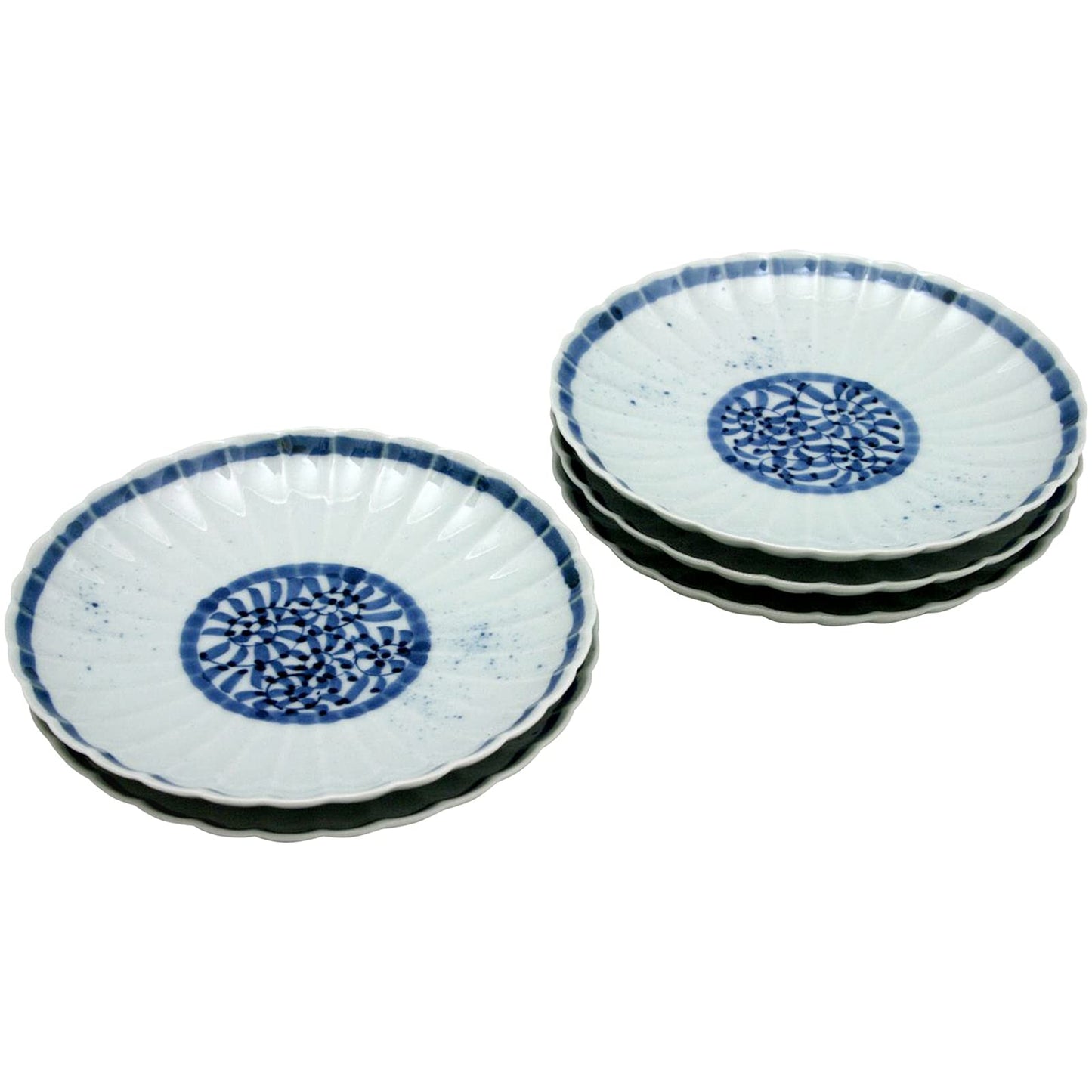 有田焼うつわ紀行(Aritayaki Utsuwa) Imari Ware 52613 Tokushichi Kiln Blown Arabesque Chrysanthemum Cutting Plate