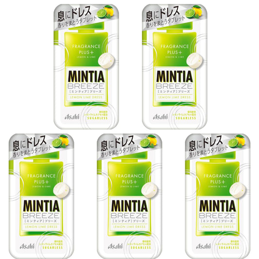 Mintia Breeze Japanese Mint Tablet Candy Lemon Lime 30 Tablets Set Of 5