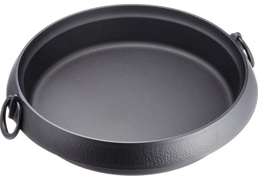 Iwachu 20015 Iwachu Sukiyaki Pot, Beautiful Skin, Large, Black Baking, Induction Compatible, Nambu Ironware