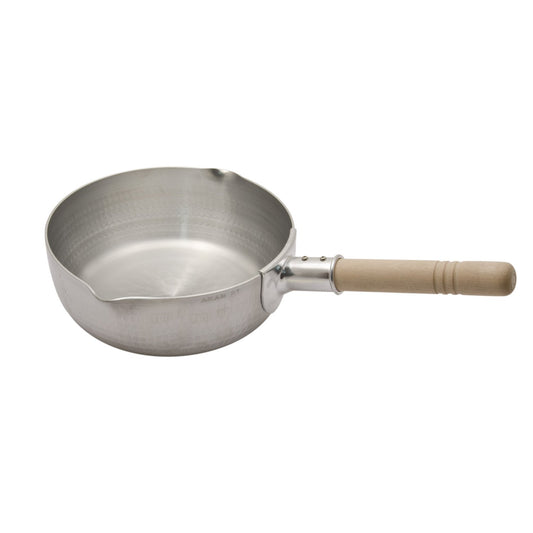 Endo Shoji AYK05027 Acao Aluminum DON Snow Flat Pot, 10.6 inches (27 cm) (Double Entrances), Aluminum Alloy, Handle (Natural Wood), Made in Japan