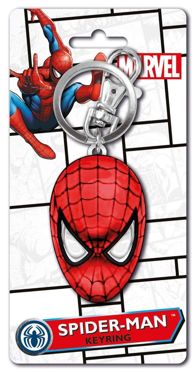 Marvel Spider-Man Colored Head Pewter Key Ring