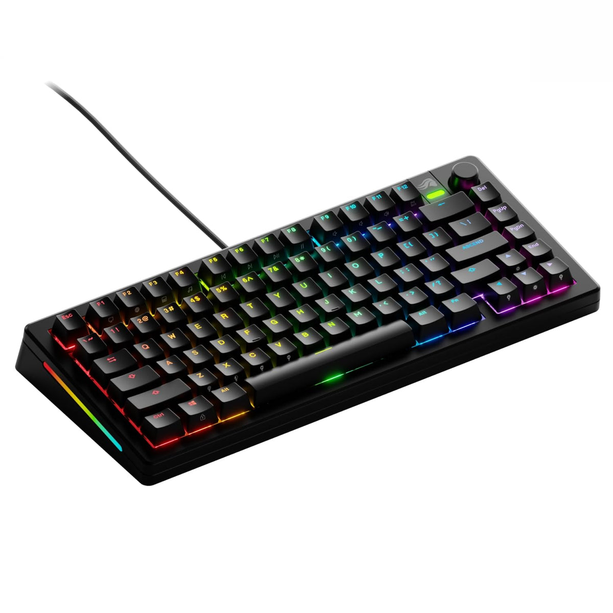 Glorious Gaming - GMMK 3 Custom Mechanical Gaming Keyboard with Knob, 75% Tenkeyless Keyboard, Modular Gasket System, Doubleshot PBT Keycaps, Aluminum Switch Plate, Hotswappable Switches, ANSI (Black)