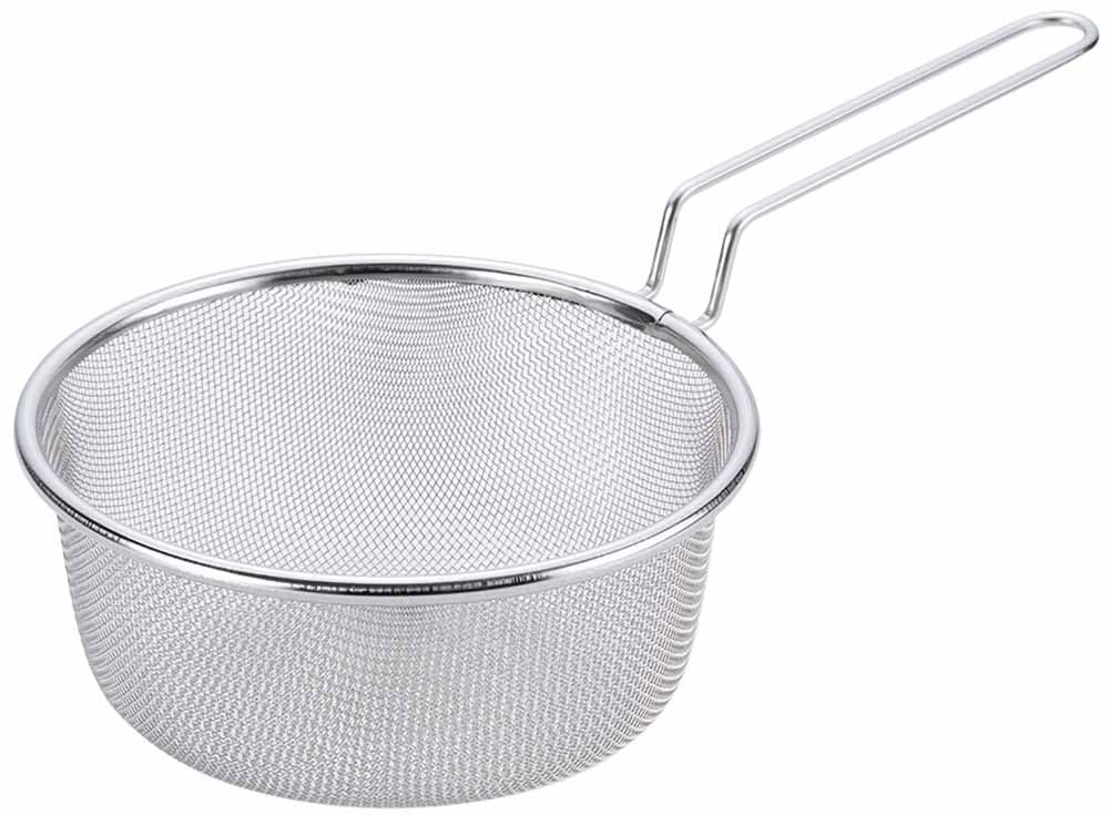 Shimomura 21568 Colander, Boiled Colander, 7.1 inches (18 cm), Dishwasher Safe, For Pots, Colander, 14 Mesh, With Handle, Durable, Deep Type, Vegetables, Broccoli, Carrots, Potatoes, Convenient