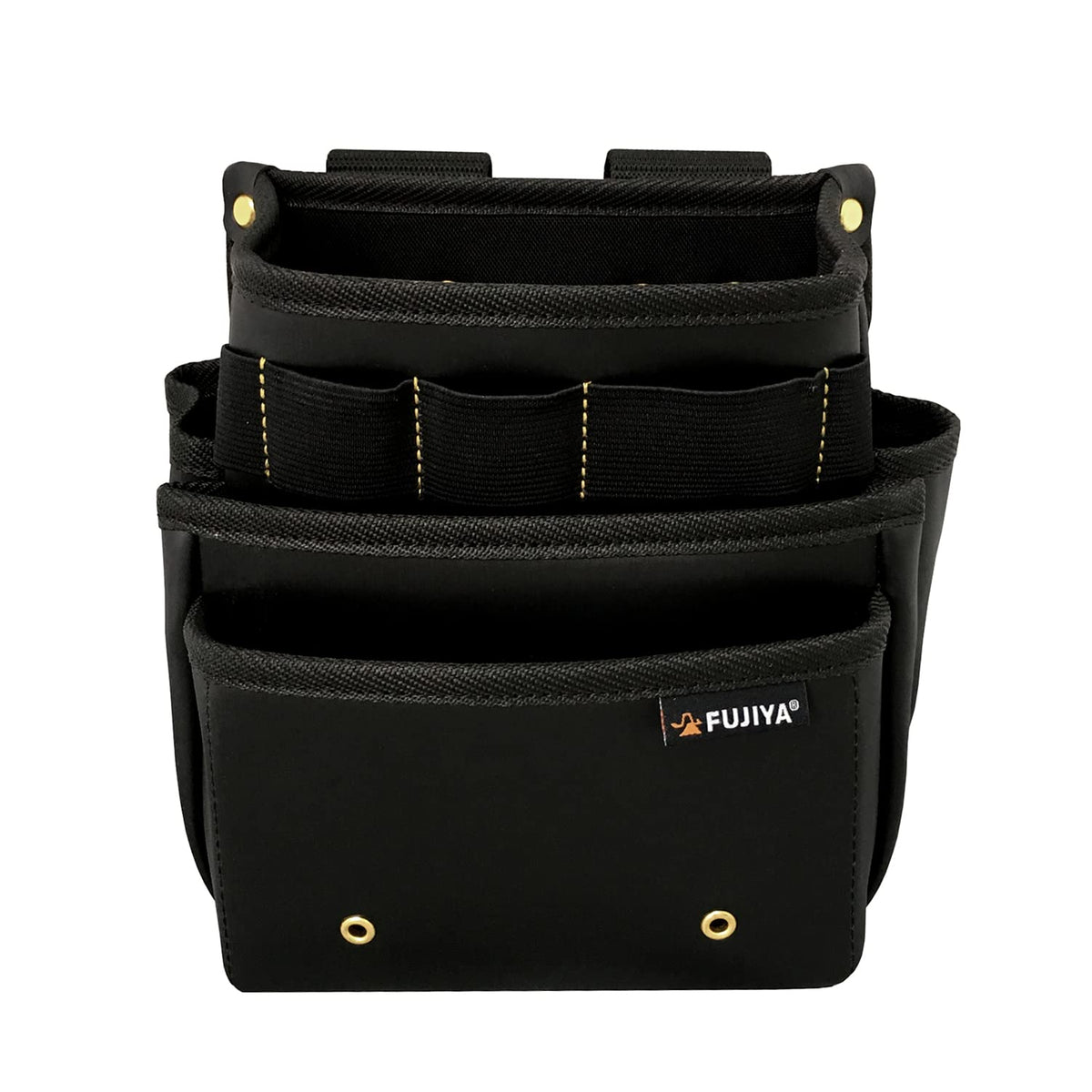 Fujiya PS-23BG Waist Bag, Standard 3 Tiers, Black Gold, Resistant to Water, Stain and Scuff