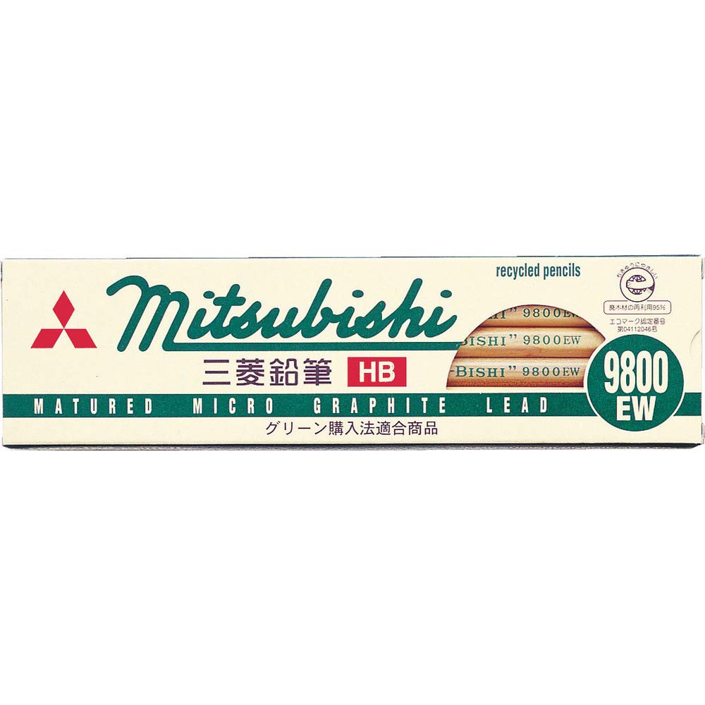 Mitsubishi Pencil K9800EW2B Recycled Pencils, 9800EW, 2B, 1 Dozen