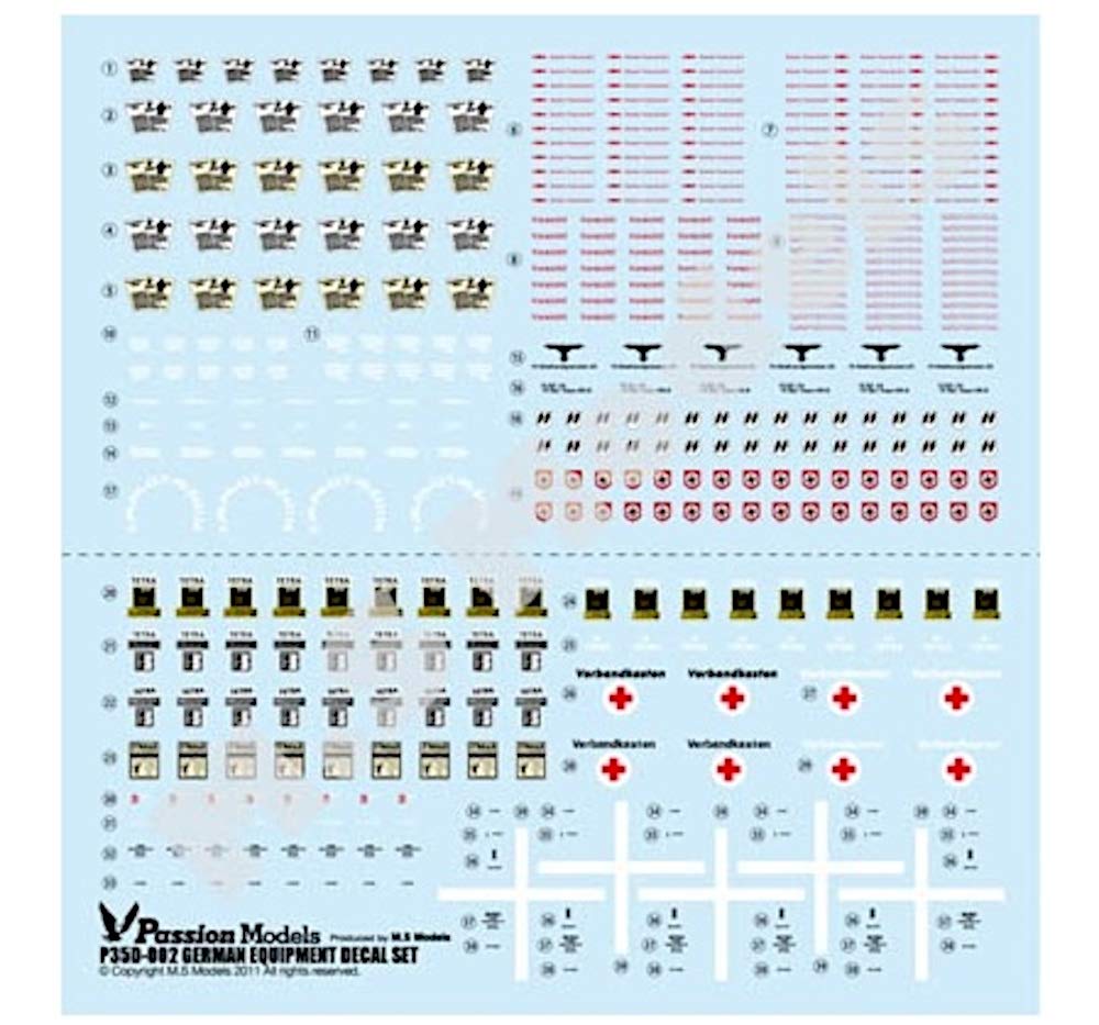 P35D002 1/35 German Equipment Decal set by Passion Models