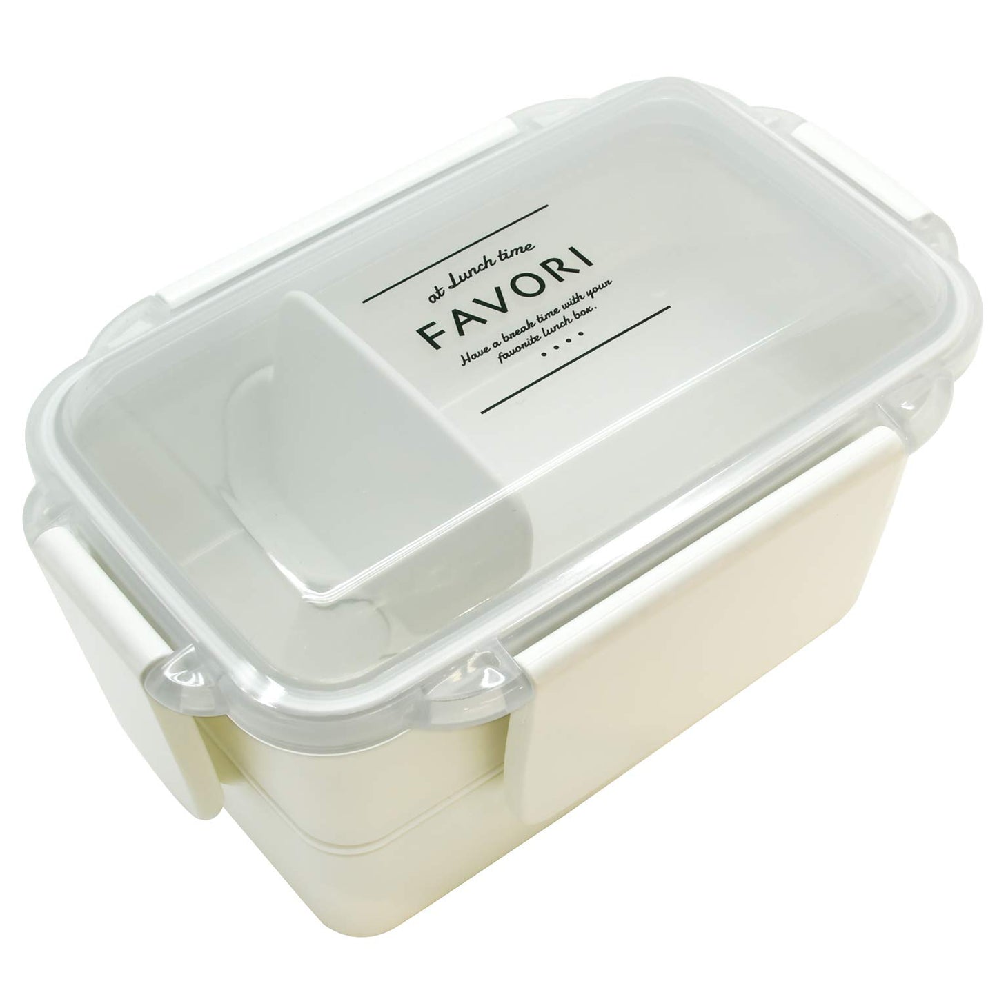 OSK DISH UP LUNCH PWD-600 Lunch Box, 2-Tier (with Dividers), White