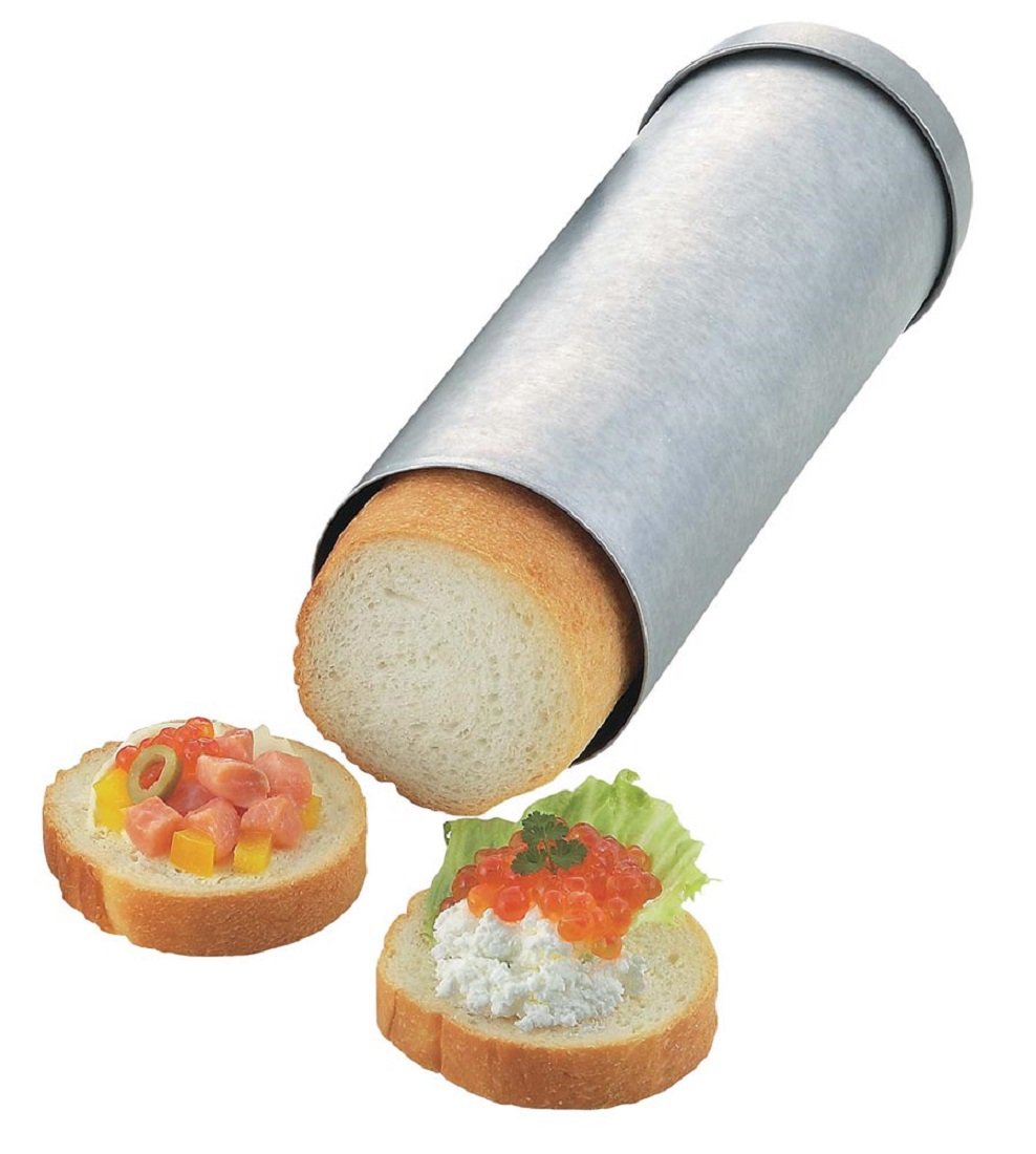 Tiger Crown 2376 Pan Mold, Silver, 3.1 x 8.7 x 3.1 inches (78 x 220 x 78 mm), Circle Bread, Steel, Aluminum, For Canapes, Recipe Included