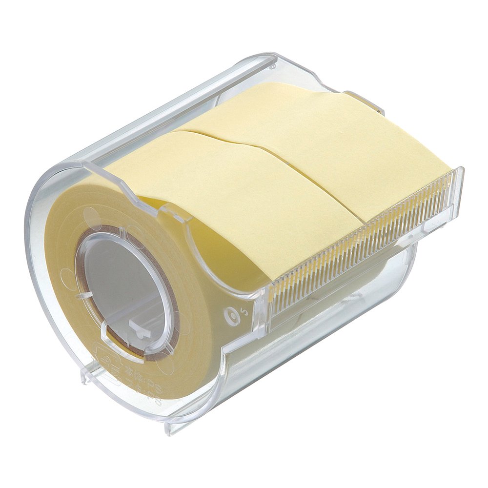 Yamato R-25CH-1 Sticky Notes, Notes, Roll Tape, with Cutter, 1.0 inches (25 mm) x 32.8 ft (10 m), Yellow
