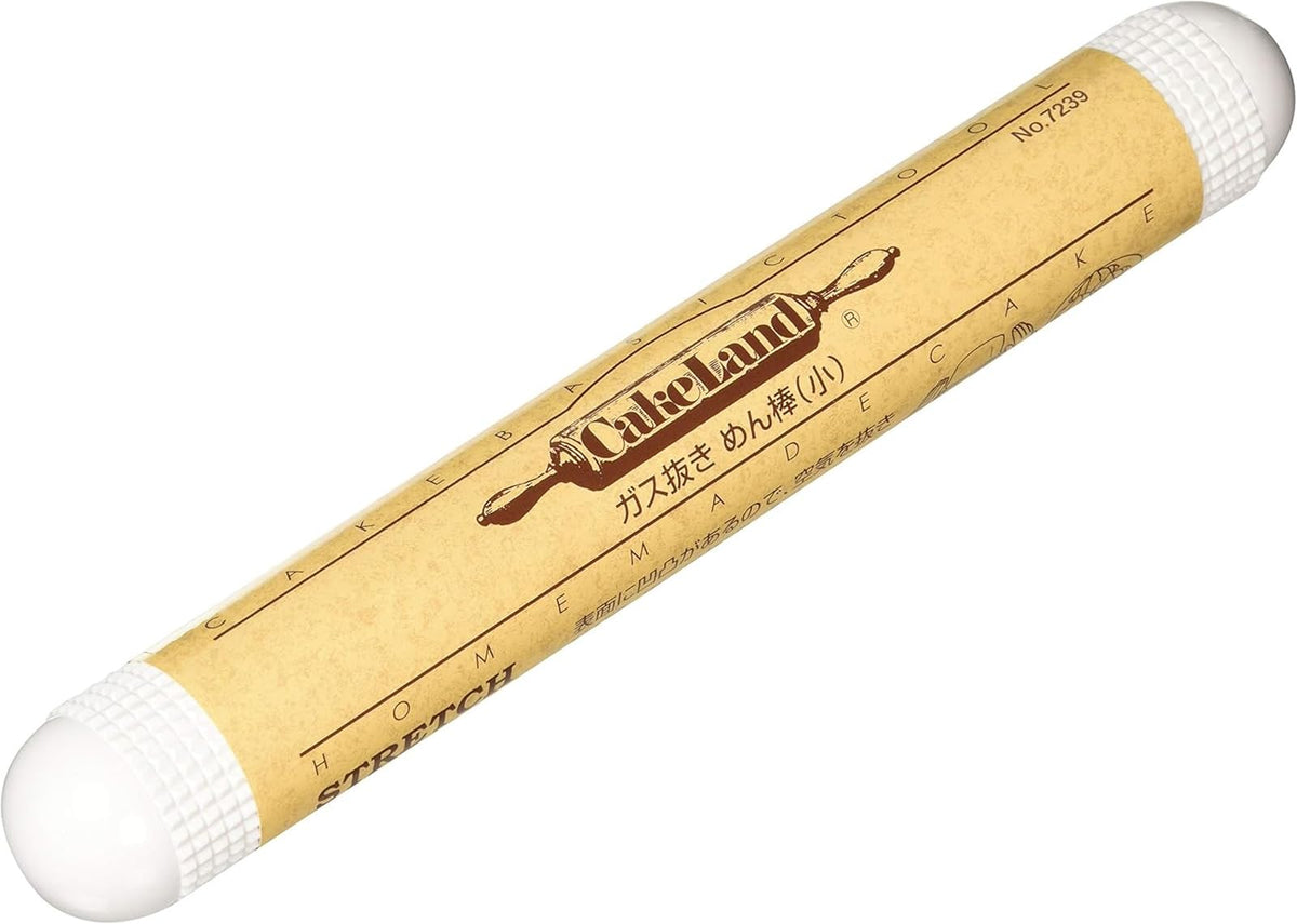 CakeLand 7239 Tiger Crown Gassing Rolling Pin, White, Small, 9.8 inches (25 cm), Cooking Bread, Baking Making, Made in Japan