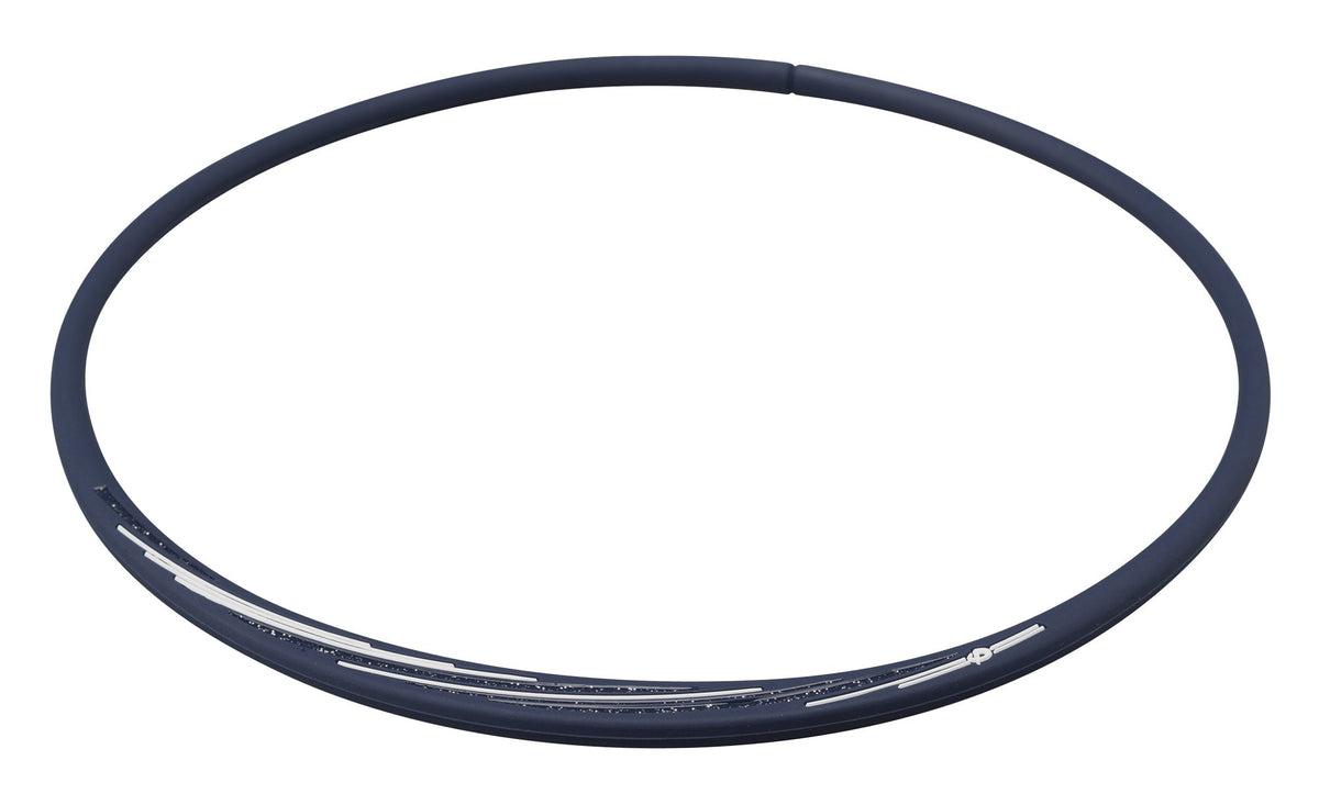 Phiten (phiten) Necklace RAKUWA Neck S Slash line Lame Type Navy/White 43cm