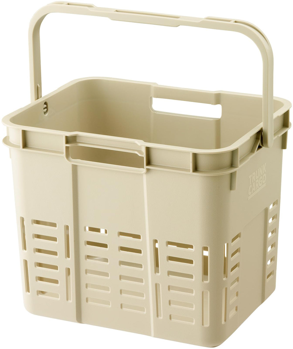 RISU GHON216 Storage Basket, Trunk Cargo, Mesh Cargo, Beige, 3.6 gal (16 L), Made in Japan, Handle, Basket, Camping, Plastic, Stylish, Picnic Dividers
