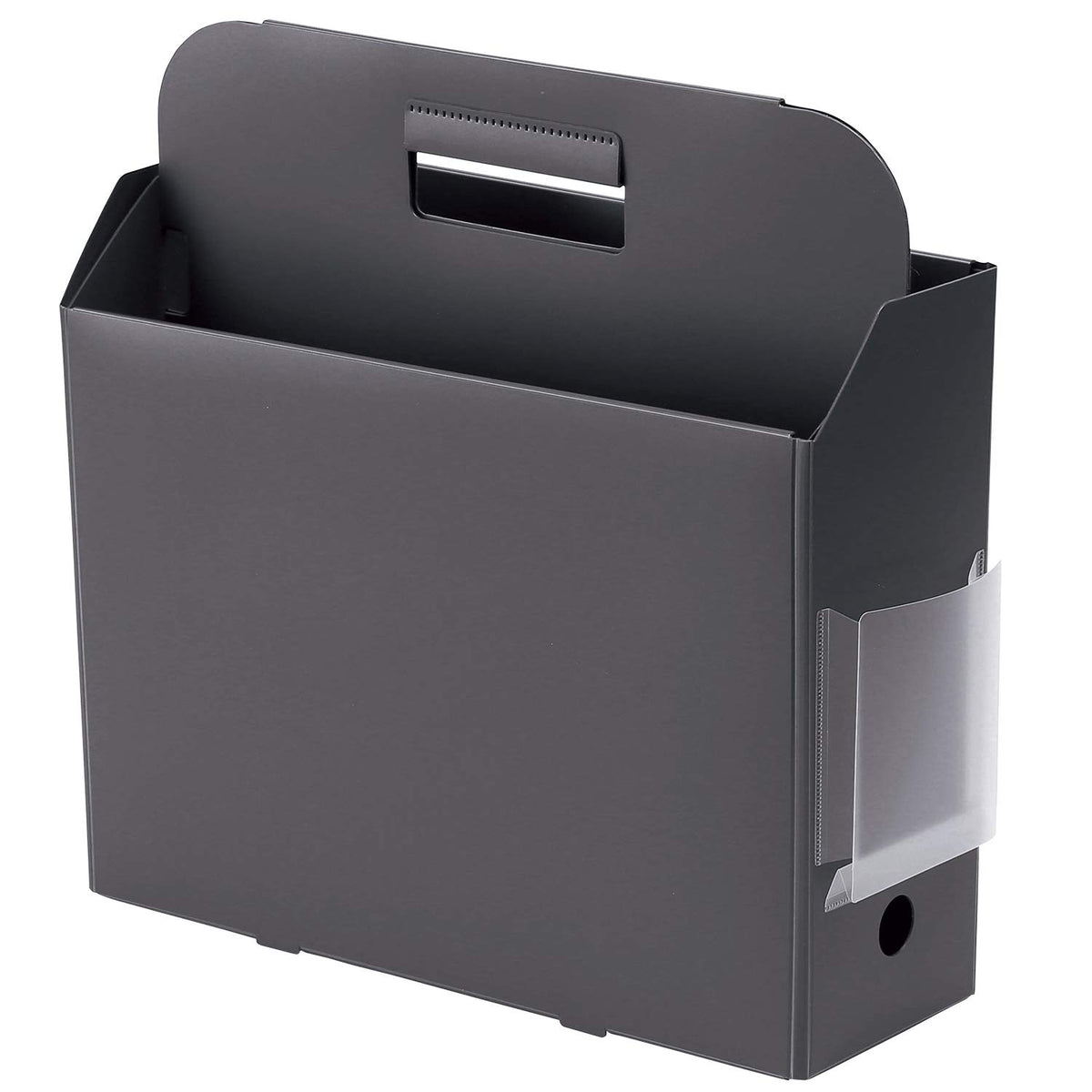 Plus FL-126BF 76-121 File Box, PP Carrying Box + A4, Dark Gray