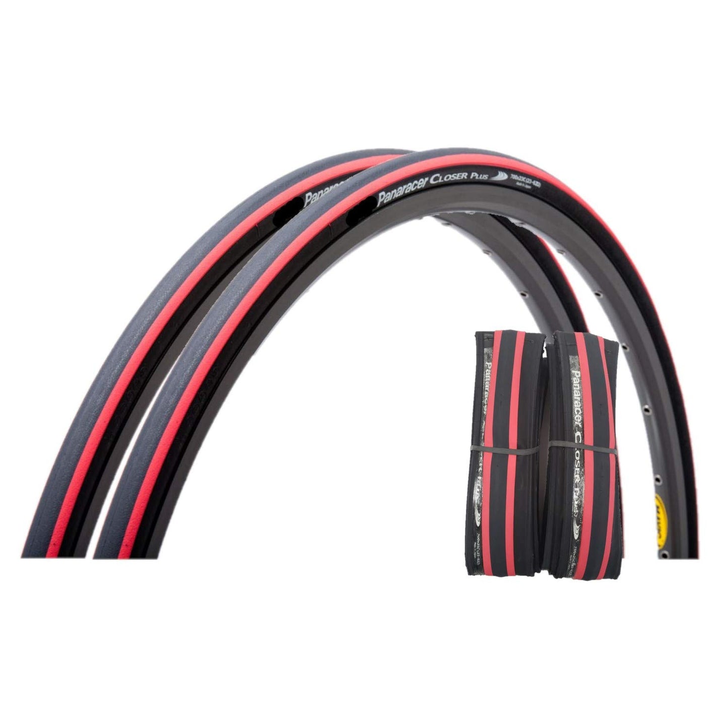 Panaracer Clincher Tire [700 x 25C] Closer Plus F725-CLSP-R-2P Red (for Road Bike, Cross Bike, Road Racing, Commuting, Touring) Simple Packaging Pack of 2, Red Line
