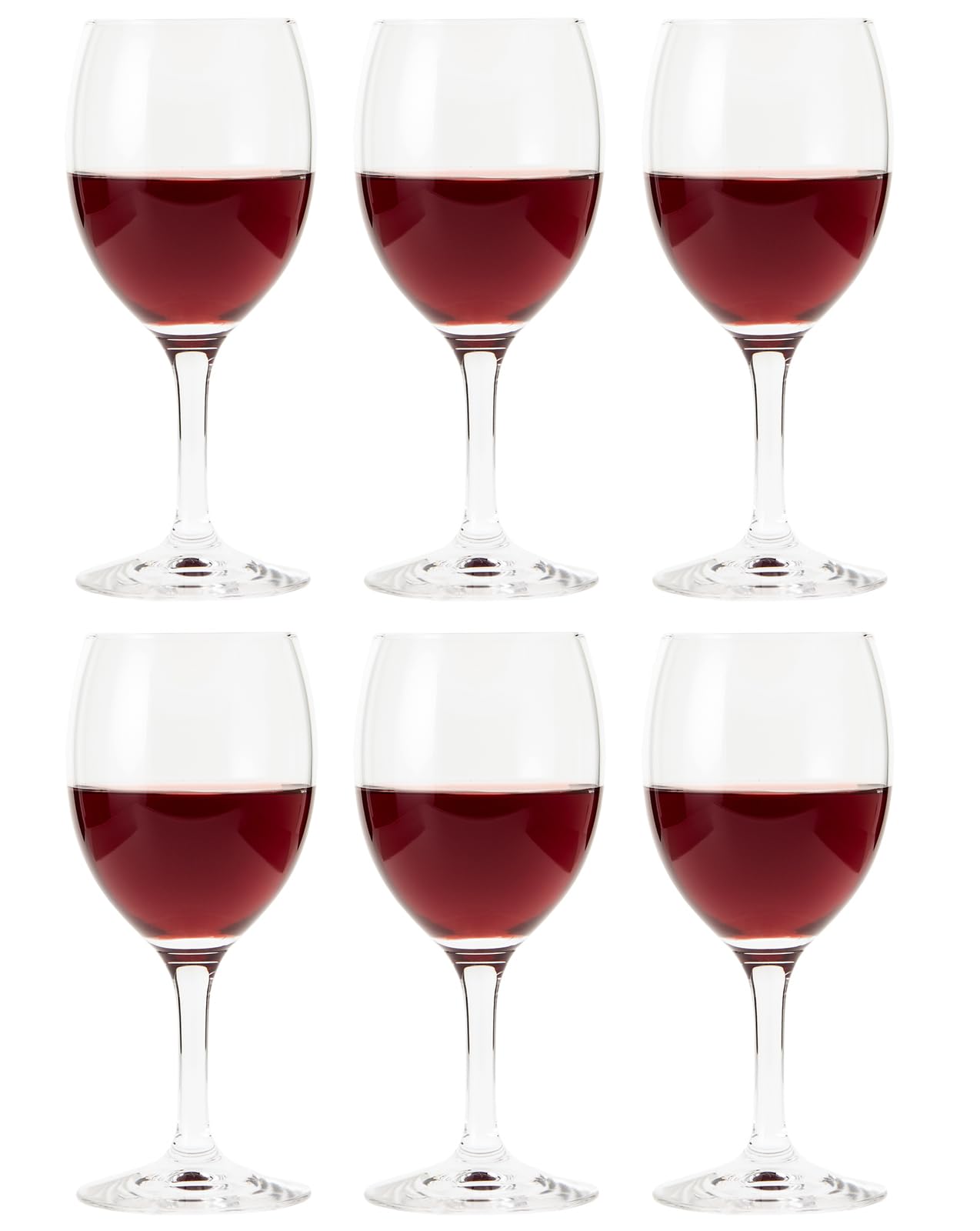 東洋佐々木ガラス Toyo Sasaki Glass 32835HS Wine Glass, Lara, 7.8 fl oz (225 ml), Set of 6, Red and White, Shatter-Resistant, Made in Japan, Dishwasher Safe, Stylish