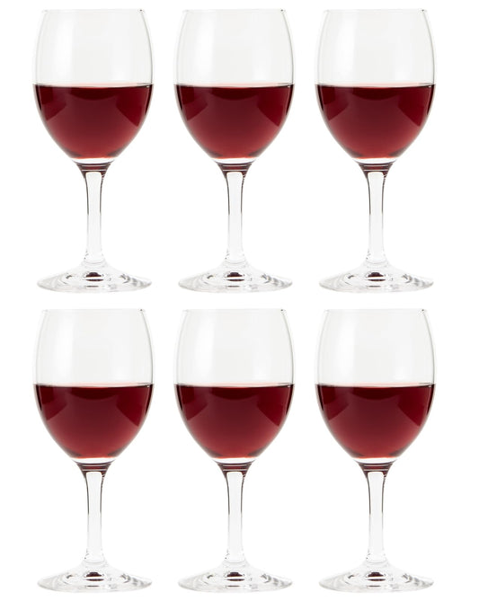 東洋佐々木ガラス Toyo Sasaki Glass 32835HS Wine Glass, Lara, 7.8 fl oz (225 ml), Set of 6, Red and White, Shatter-Resistant, Made in Japan, Dishwasher Safe, Stylish
