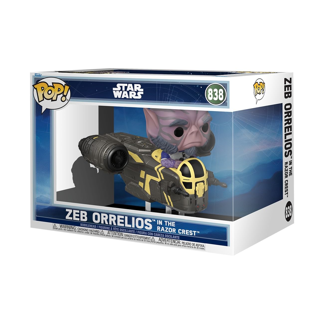 Funko Pop! Rides Deluxe: Mandalorian & Grogu - Zeb Orrelios in the Razor Crest - Collectable Vinyl Figure - Gift Idea - Official Merchandise - Toys for Kids & Adults - Star Wars Fans