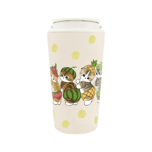 mofusand Vacuum Double Layer Carry Tumbler, 12.2 fl oz (360 ml), Handle, Lid Included, Mug, Hot or Cold Insulated, Cute, Cat 53-2181