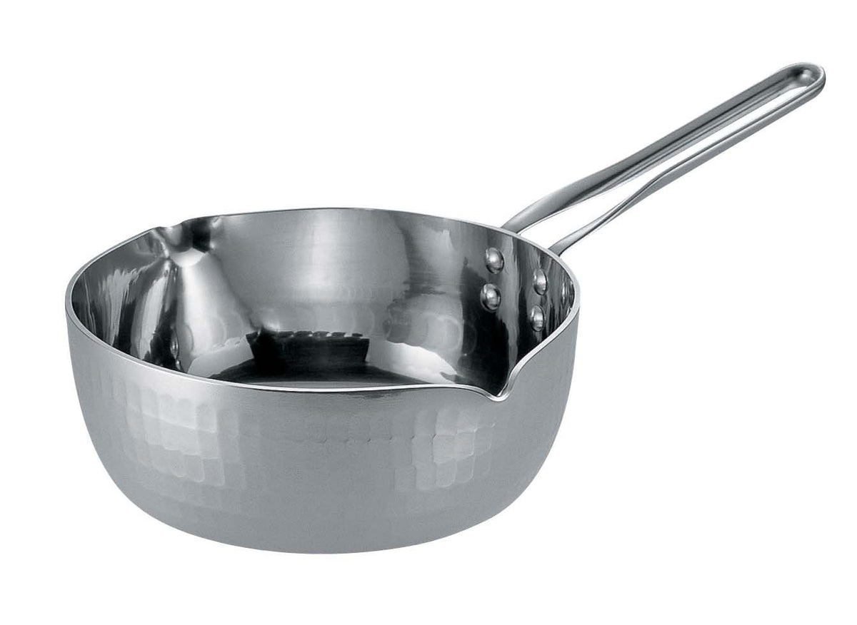 Endoshoji TKG AYK7006 Single-Handled Pot, Snow Flat Pot, 9.4 inches (24 cm), Aluminum, Induction Compatible, Special Structure That Does Not Get Hot Handle, Convenient Scale Included, Commercial Use
