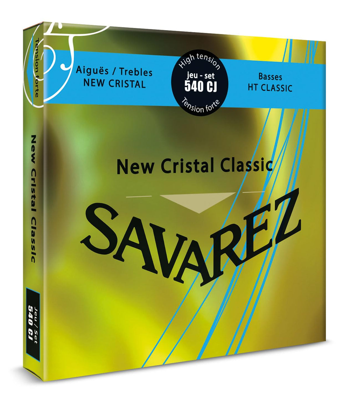 Savarez Classical Guitar Strings Cristal Classic 540CJ Cristal Trebles, Classic Basses, High Tension, Full Set (STSAV57-50346)