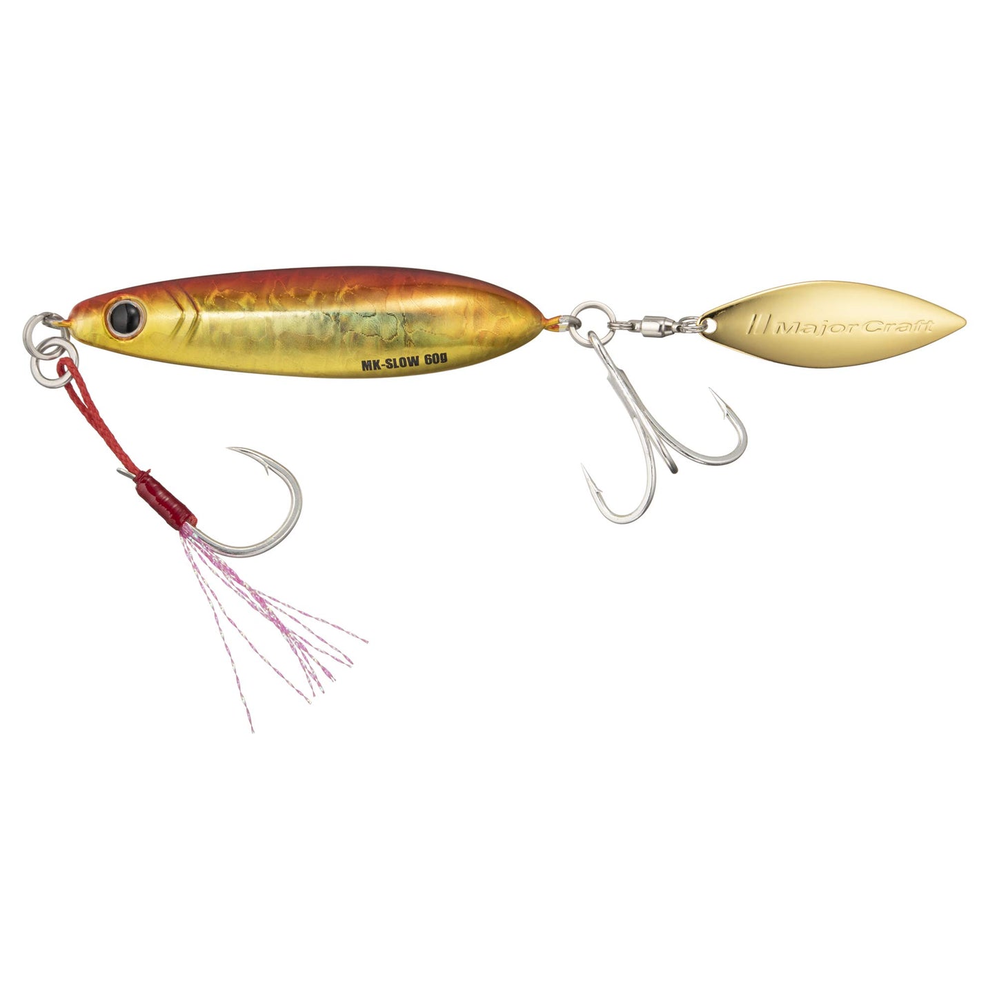 Major Craft Maki Jig Slow, Metal Jig, 2.1 oz (60 g), Red Gold #3 Lure