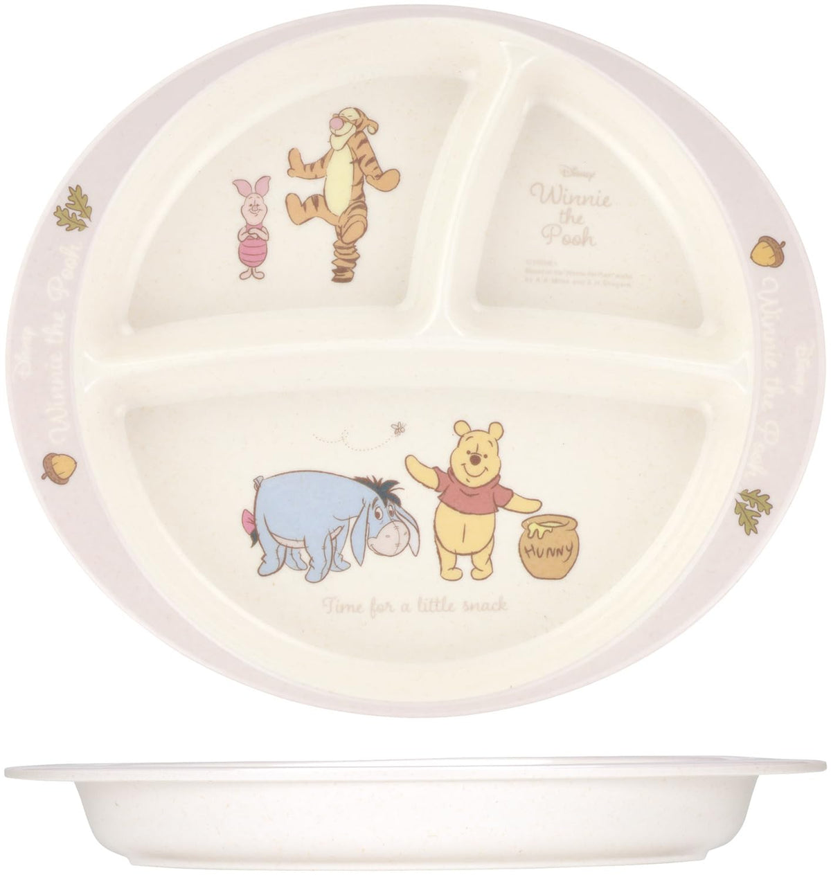 Skater M37B-A Melamine Lunch Plate, Bamboo Fiber Dish, 15.2 fl oz (430 ml), Includes Dividers, Dishwasher Safe, Disney Winnie the Pooh