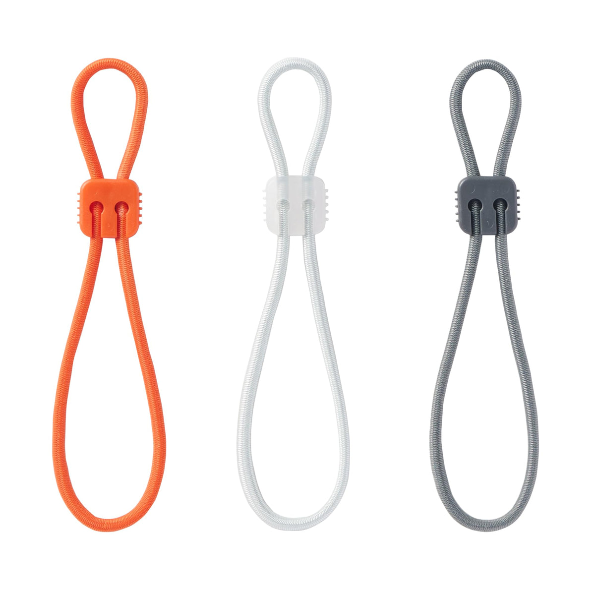 MUJI NDF18A3A Locking Elastic Band Set of 3 Colors Orange Light Gray Dark Gray