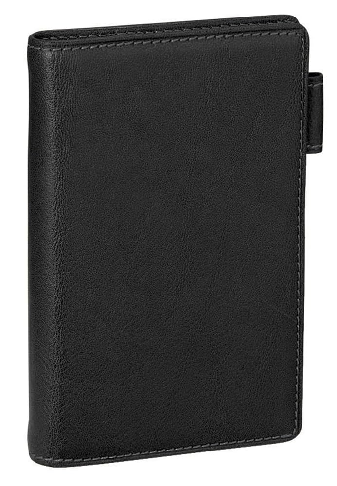 Raymay Fujii JDP1411B Personal Organizer Da Vinci Oil Leather Pocket Size 0.4 inch (11 mm) Ring Genuine Leather Black