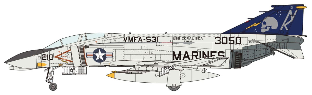 ファインモールド(FineMolds) Fine Mold 1/72 American F-4N Fighter Jet VMFA-531 Gray Ghost Plastic Model FX04 (Airplane)