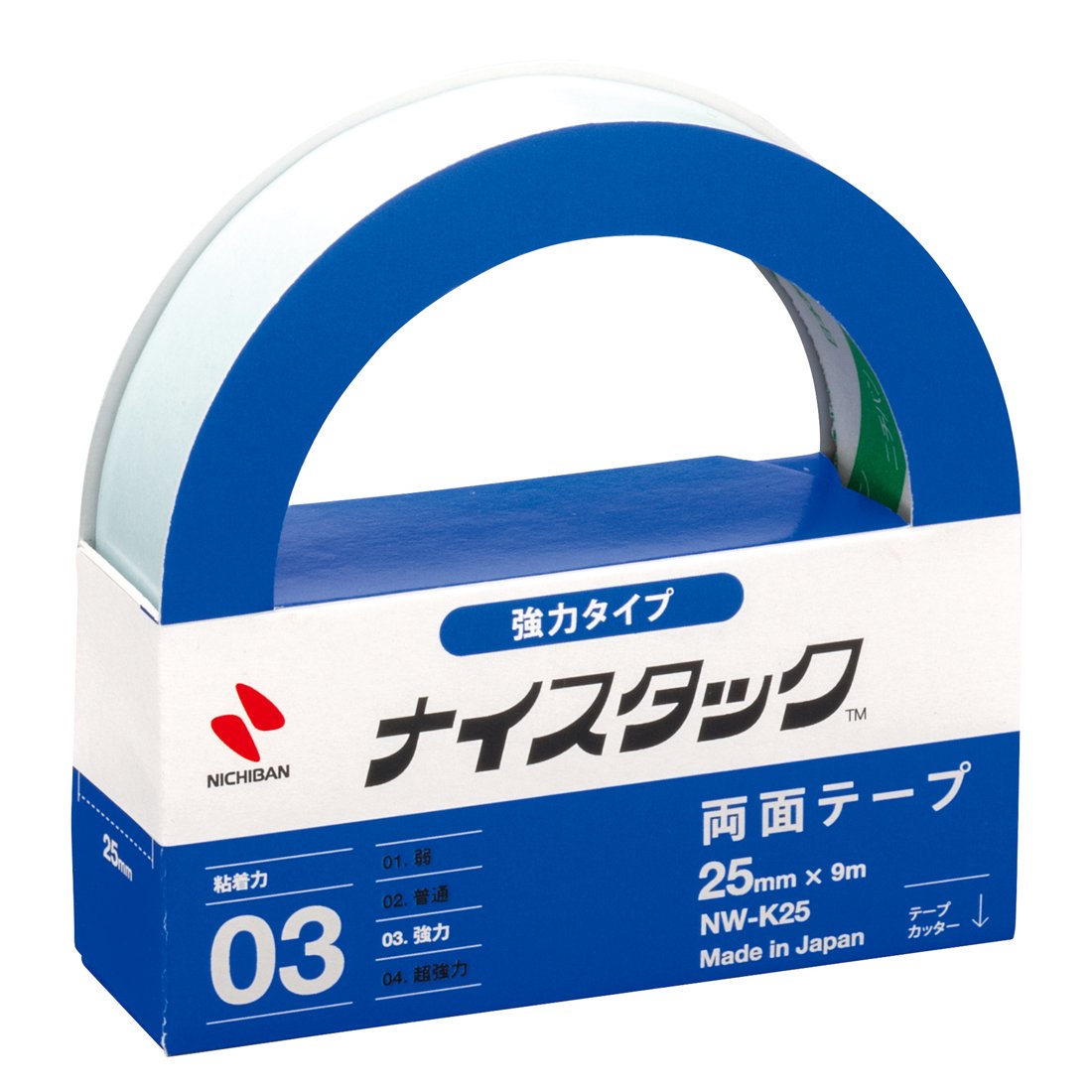 Nichiban NW-K25 Double-Sided Tape Nystack (Strong), 1.0 inches (25 mm) x 39.4 ft (9 m)