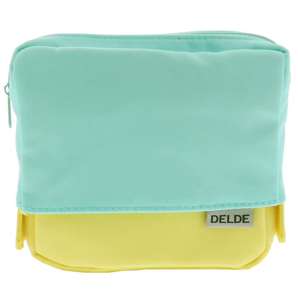 Sun-Star Stationery Square Pouch [DELDE/Light Green x Yellow] (Japan Import)