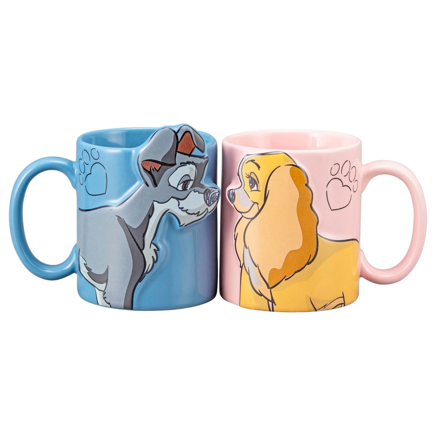 Sunart Disney SAN4052 Lady & Trump Kiss Pair Mug, Set of 2, Approx. 10.1 fl oz (300 ml)