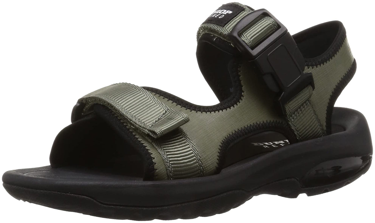 DUNLOP REFINED(ダンロップリファインド) Men's Cushion Shock Absorbing Lightweight Outdoor Sports Sandals, Khaki, 26.0~26.5 cm