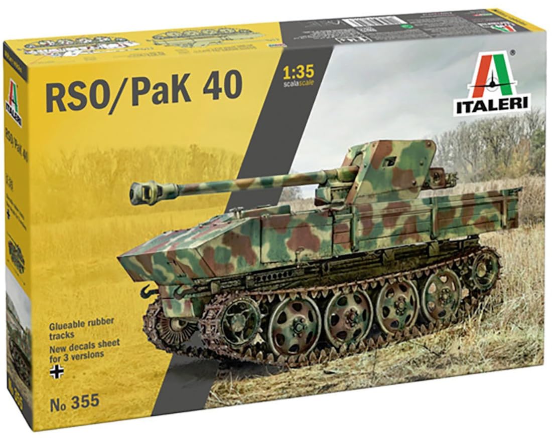 Platz IT0355 1/35 WW2 Germany 7.5cm Pak40/4 Mounted RSO Plastic Model