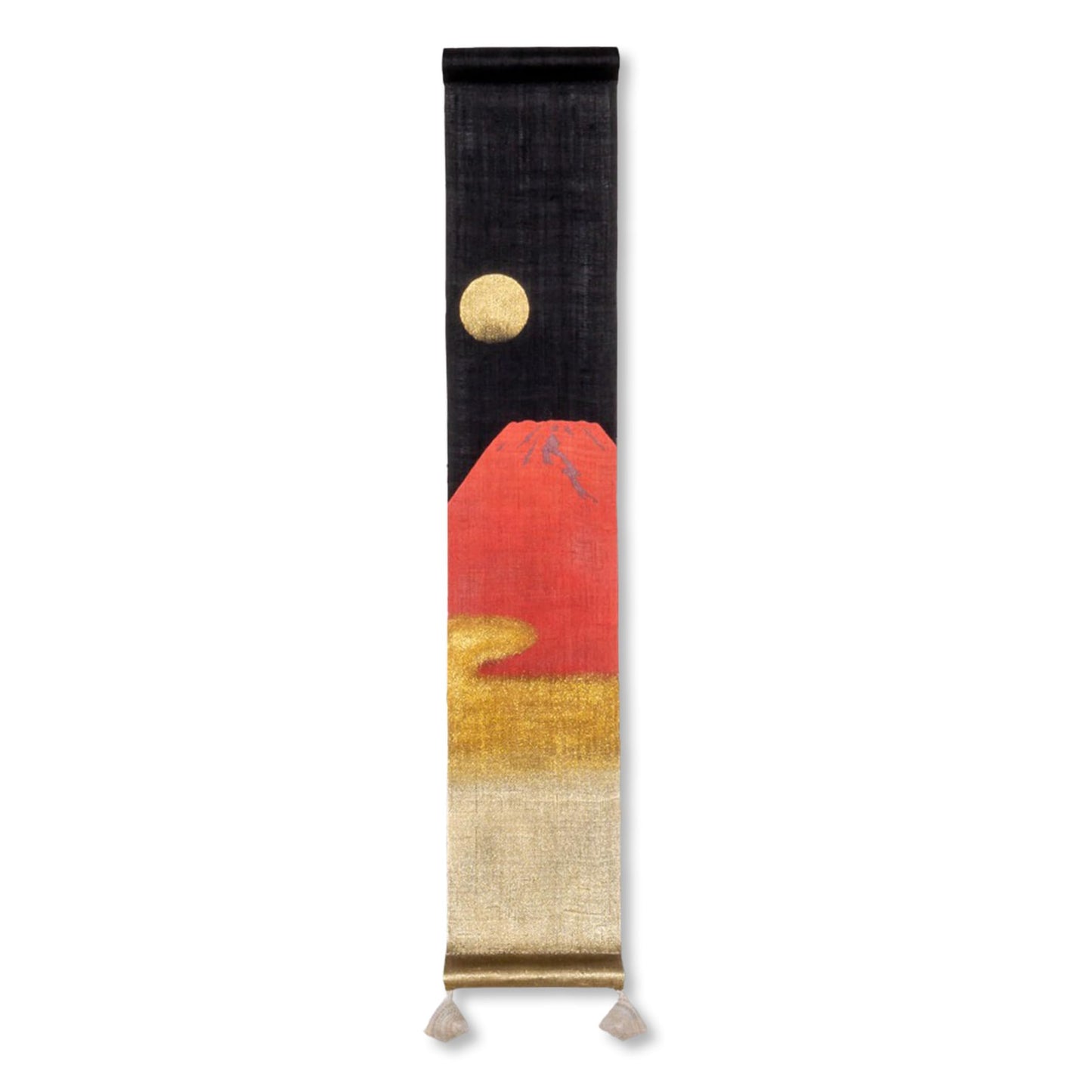 Kyoto Rakakakuan Bean Tapestry [Red Fuji] Luciere Japan Hemp Material 100% Linen Mini Tapestry Wall Scroll Mini Wall Scroll Interior Display