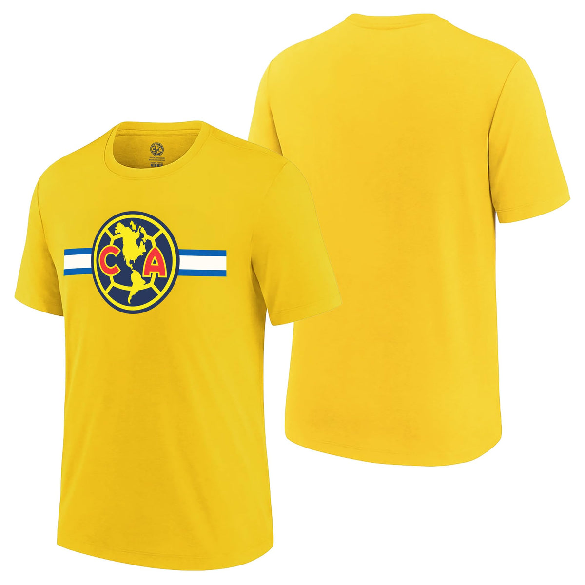 Icon Sports Officially Licensed Club América Unisex Adult Cotton Yellow Shirt, Small