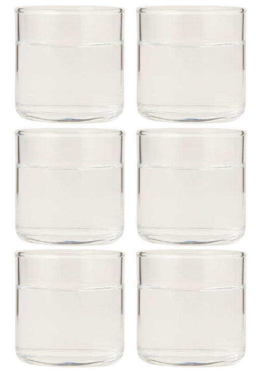 Toyo Sasaki Glass B-02183 Whiskey Glass, Rock Glass, Circle, 3.4 fl oz (100 ml), Pack of 6, Tumbler, Cup, Made in Japan, Dishwasher Safe