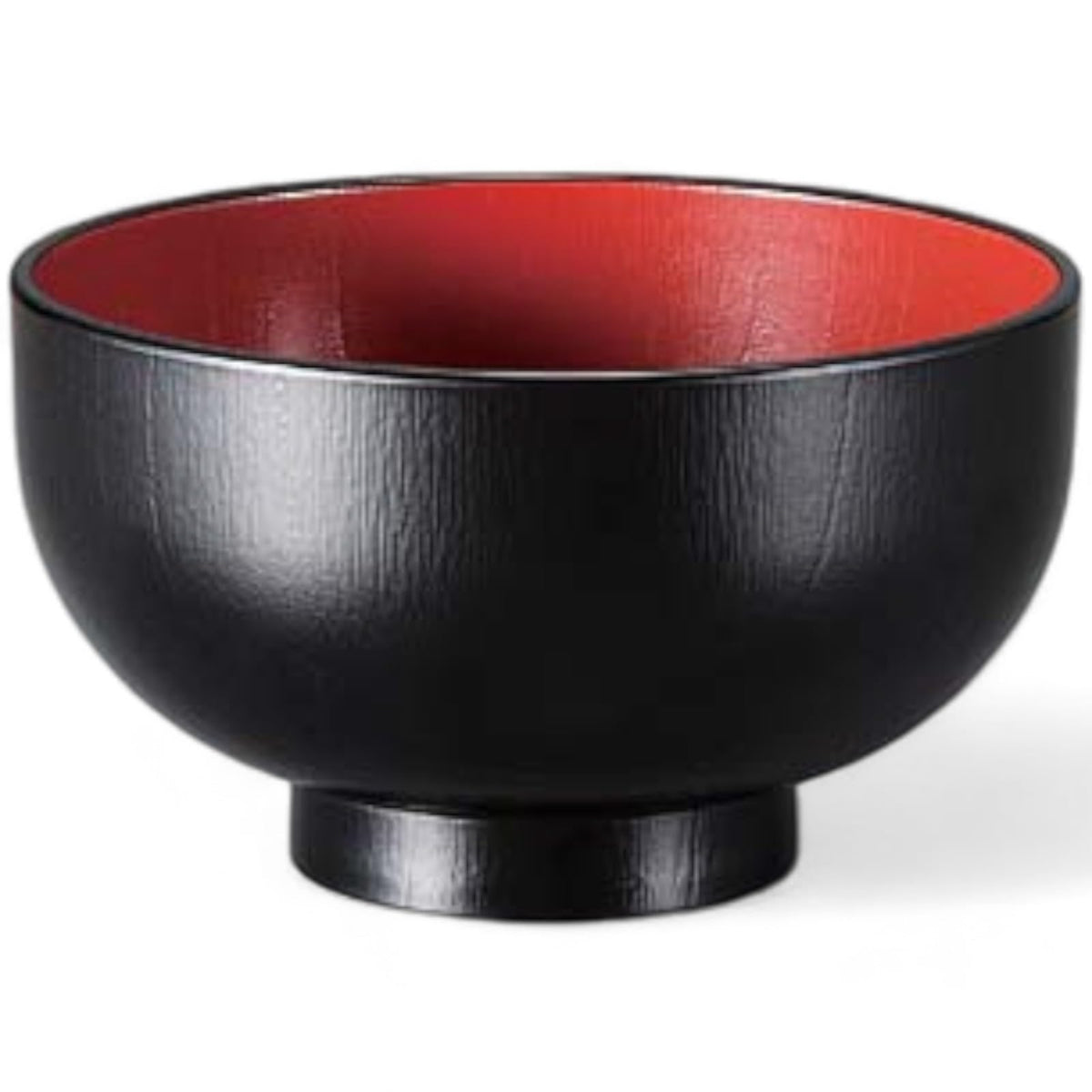 J-kitchens Heat Resistant 115 Wooden Style Soup Bowl (Soup Bowl, Bowl, Wan, Lacquerware), Black Uchi Vermilion, 4.5 x 4.5 x 2.6 inches (11.6 x 11.6 x 6.7 cm), Heat Resistant ABS Resin, Made in Japan,