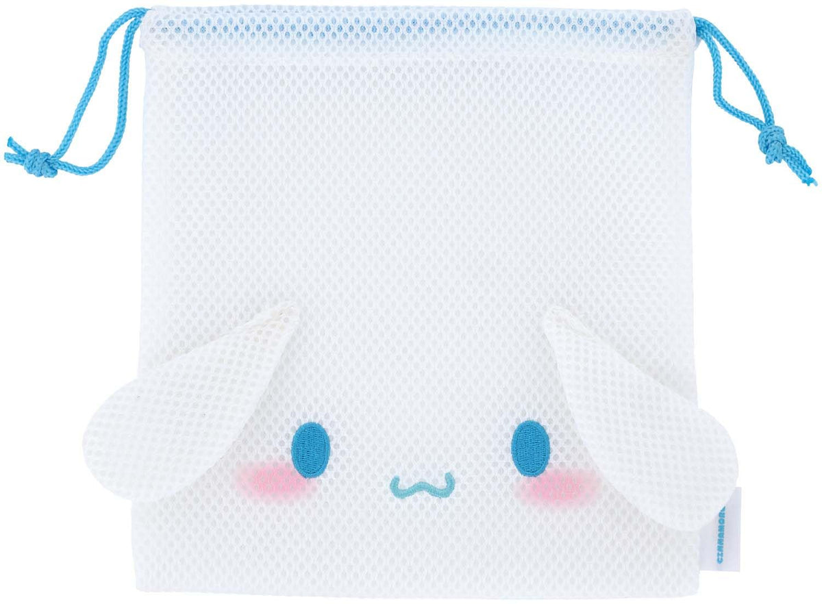 Skater ZKM1-A Mesh Fabric Drawstring Pouch, Fully Washable, Breathable, Sanrio Cinnamorol, ZKM1-A