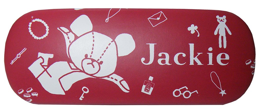 Bear school glasses case Red