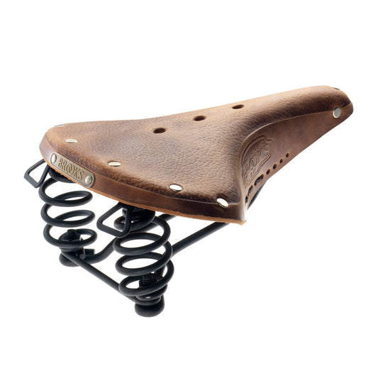 Brooks Leather Saddle B67 Model with Rail Compatible Spring From Street Riding to Touring, brown